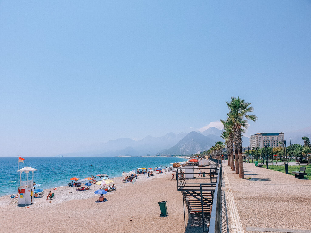 view of konyalti beach in antalya