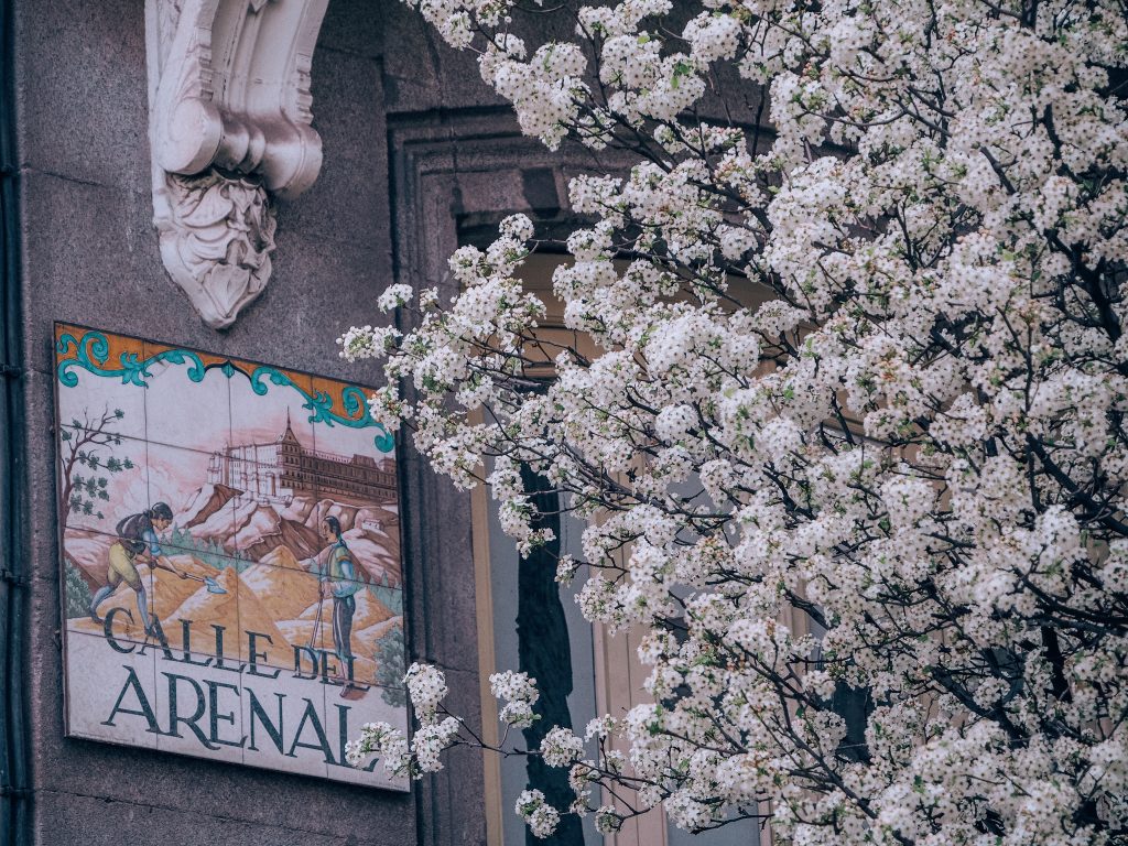 Calle de arenal in Madrid in spring