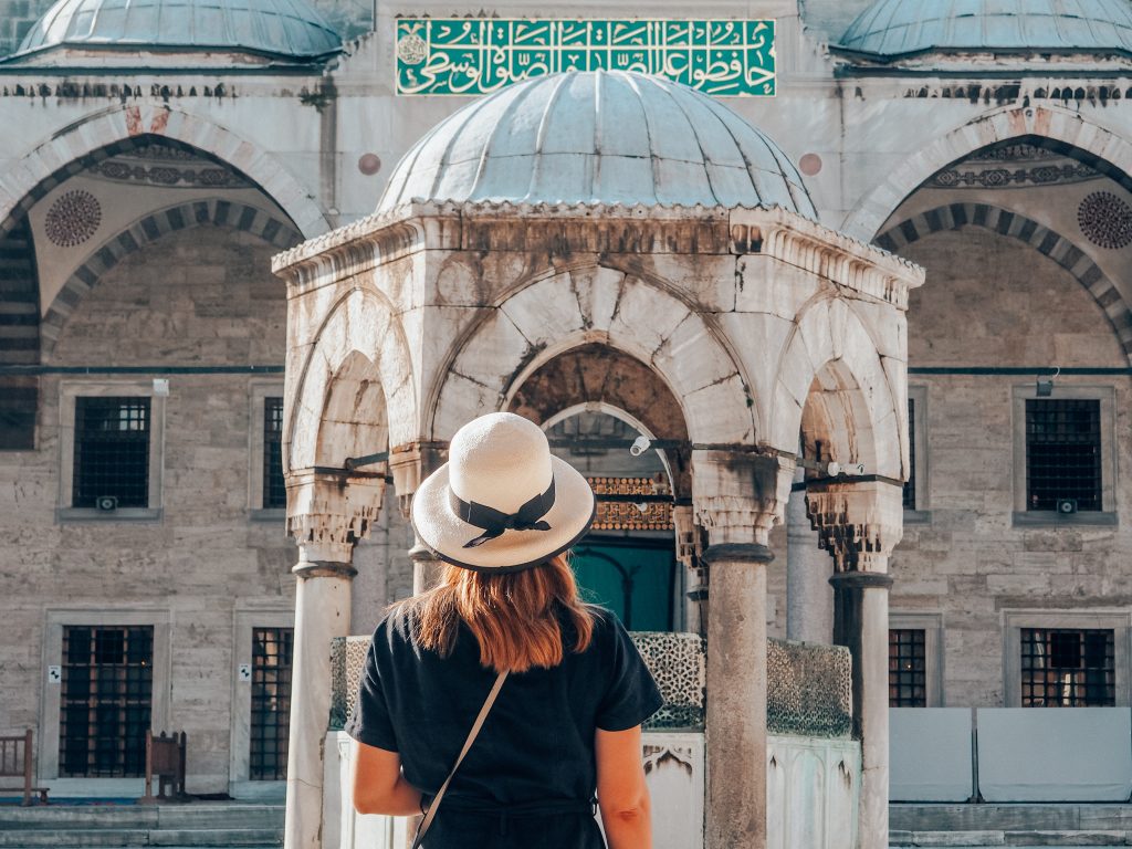 view in fron of blue mosque