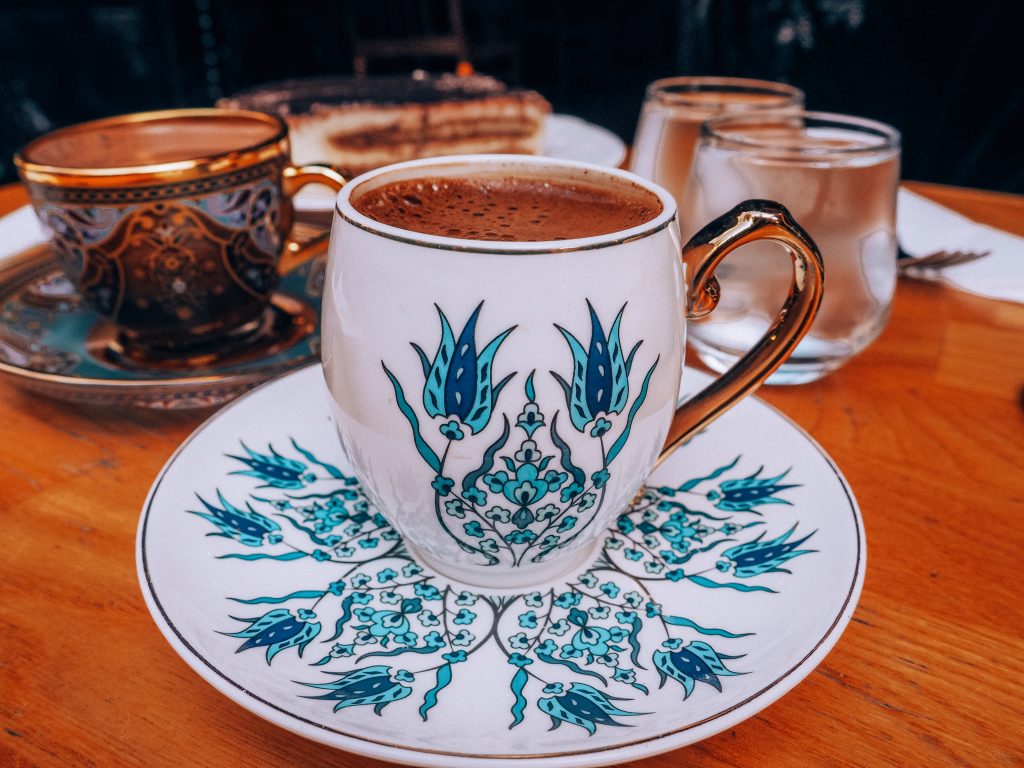 turkish coffee in a pretty cup