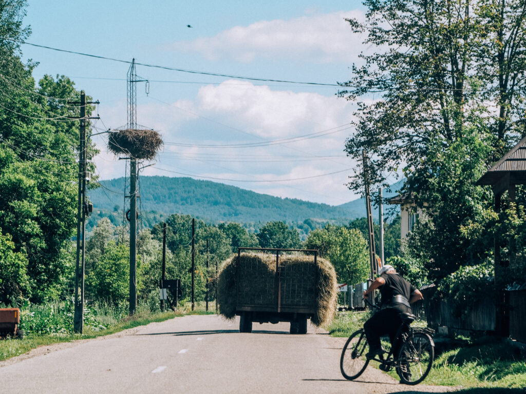 romanian road in the countryside